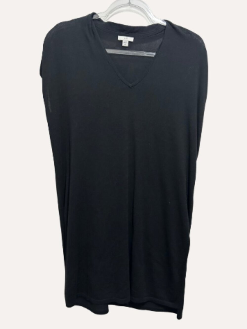 J. Jill Black Cotton Blend V‑Neck Sleeveless Knit Dress Size Small Petite